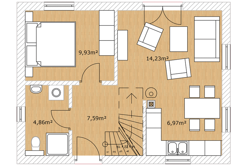 Schwedenhaus Nordkap 80 Erdgeschoss Grundriss